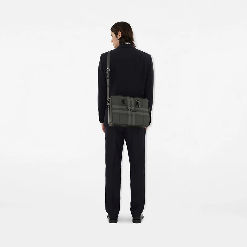 Ainsworth Briefcase in Charcoal grey - Men, Canvas | Burberry® Official