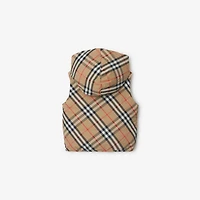 Reversible Check Nylon Padded Gilet in Sand | Burberry® Official