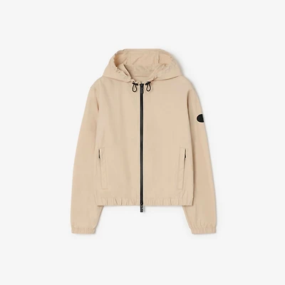 Nylon Nelson Hooded Jacket in Pale stone - Women | Burberry® Official