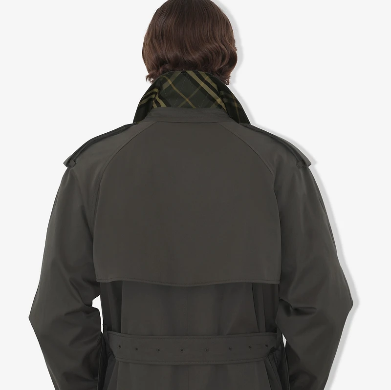 Long Gabardine Trench Coat in Graphite - Men, Cotton | Burberry® Official