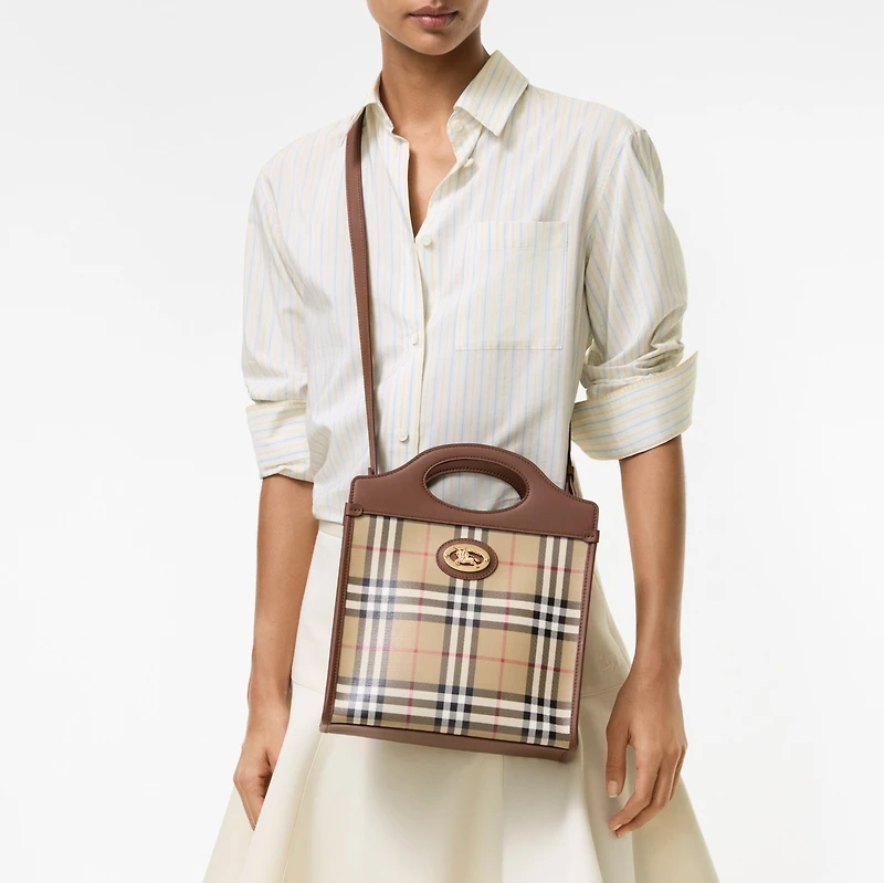 Mini Pocket Bag in Archive beige - Women, Cotton | Burberry® Official