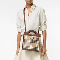 Mini Pocket Bag in Archive beige - Women, Cotton | Burberry® Official