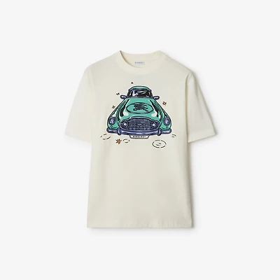 Car Cotton T-shirt in Chalk white - Men | Burberry® Official