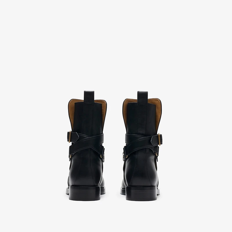 Leather Ledger Jodphur Boots​​ in Black - Men | Burberry® Official
