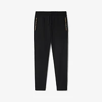 Check Trim Cotton Jogging Pants in Black - Men | Burberry® Official