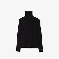 Ribbed Stretch Cotton Top in Black - Women | Burberry® Official