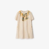 Scarf Print Cotton Dress in Soap | Burberry® Official