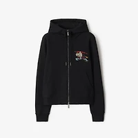 EKD Cotton Zip Hoodie in Black - Women | Burberry® Official