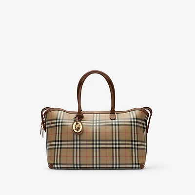 Check Zip Tote in Archive beige - Women