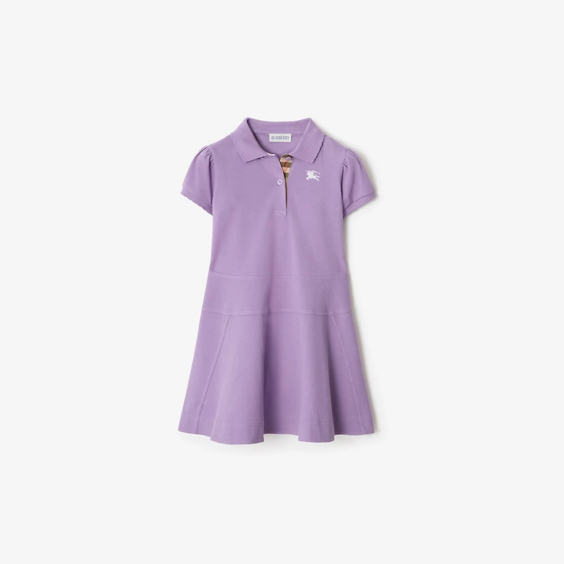 Cotton Polo Shirt Dress in Lilac purple | Burberry® Official