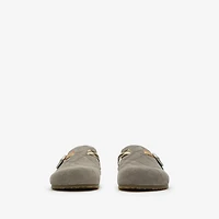 Check Suede Urchin Clogs in Chino grey - Men | Burberry® Official