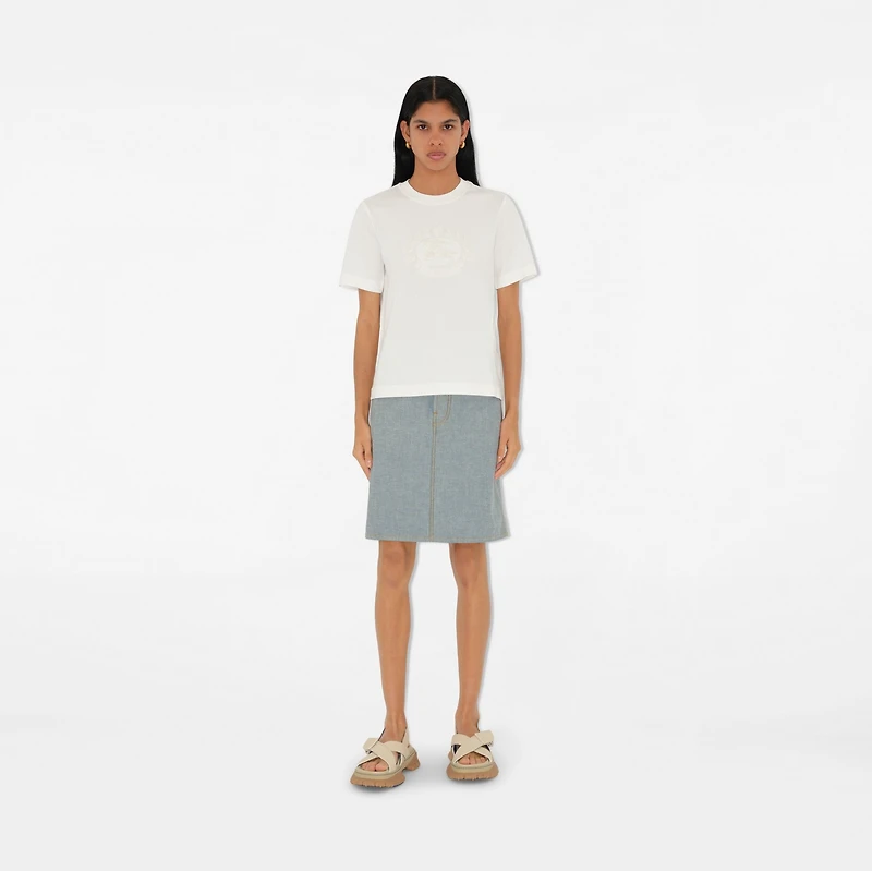 EKD Cotton T-shirt in Chalk - Women | Burberry® Official