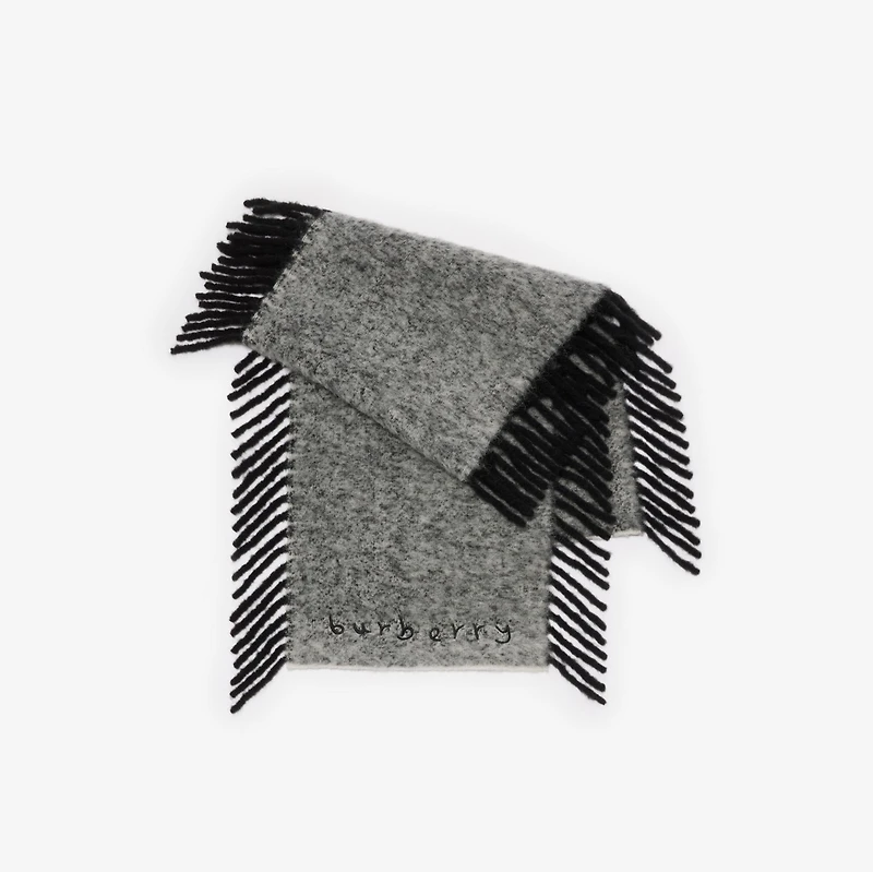 Alpaca Wool Blend Happy Scarf in Black/calico white | Burberry® Official