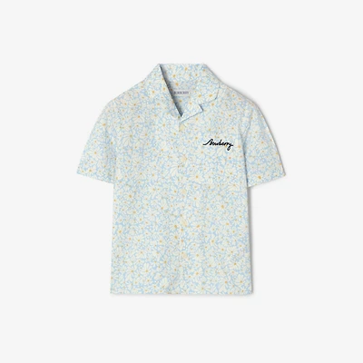 Daisy Cotton Poplin Shirt in Misty blue | Burberry® Official