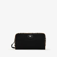 Medium Check Trim Travel Pouch in Black - Men, Technical | Burberry® Official