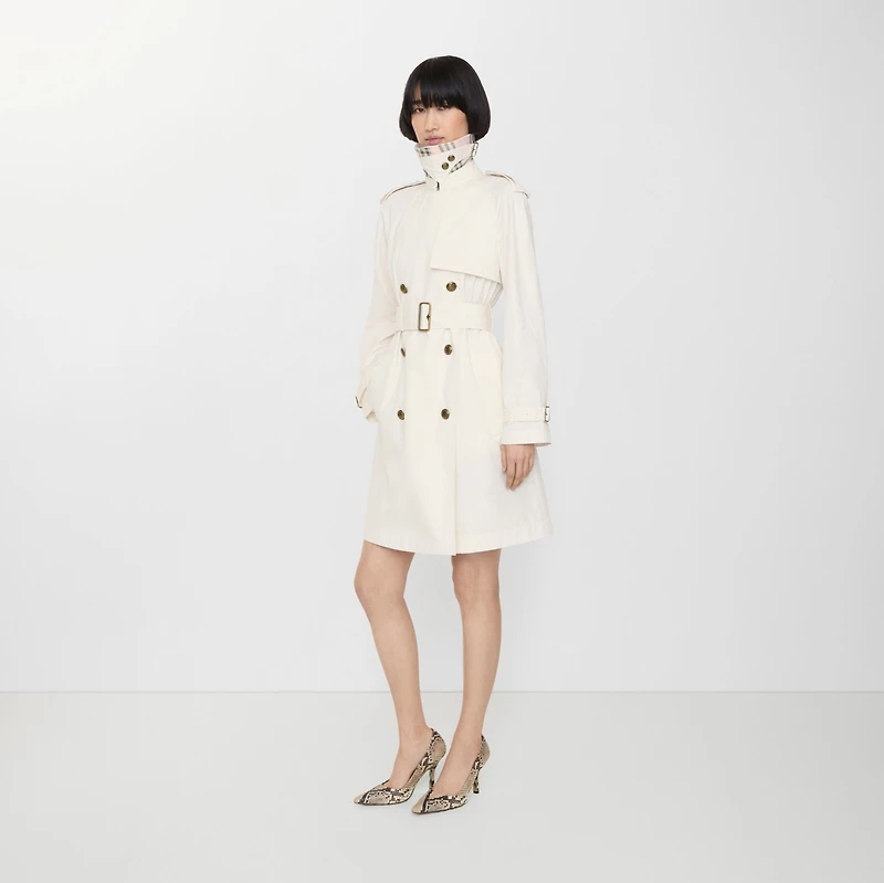 Mid-length Lightweight Cotton Belgravia Trench Coat​ in Seashell white - Women, Cotton Gabardine | Burberry® Official