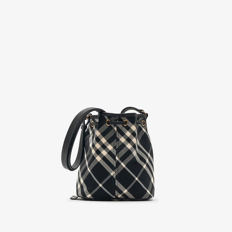 Mini Check Bucket Bag in Black/calico - Women | Burberry® Official
