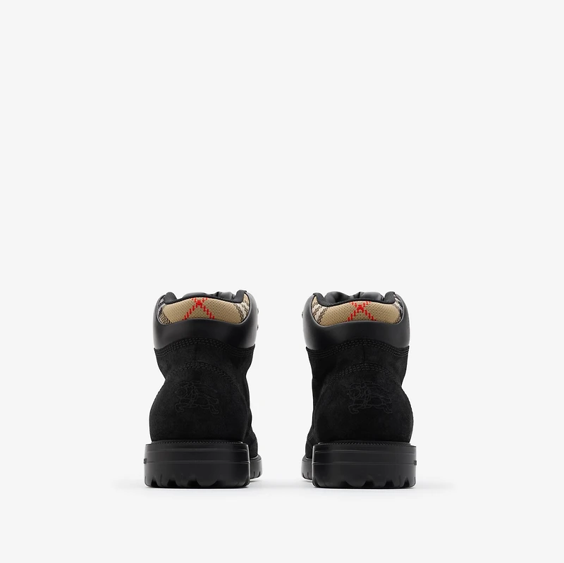 Suede Moor Hiking Boots​ in Black - Men | Burberry® Official