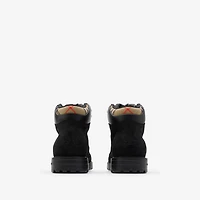 Suede Moor Hiking Boots​ in Black - Men | Burberry® Official