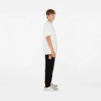 Check Panel Cotton Jogging Pants in Black/archive beige - Men | Burberry® Official