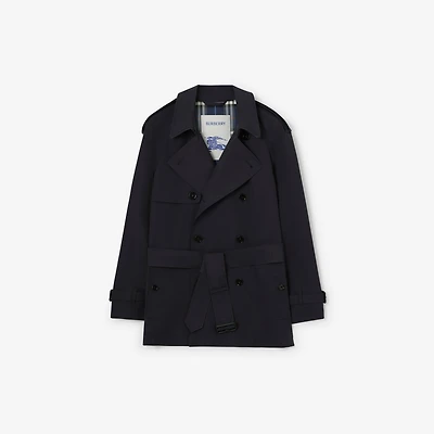 Short Lightweight Cotton Trench Coat in Silhouette blue - Men, Cotton Gabardine | Burberry® Official