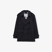 Short Lightweight Cotton Trench Coat in Silhouette blue - Men, Cotton Gabardine | Burberry® Official
