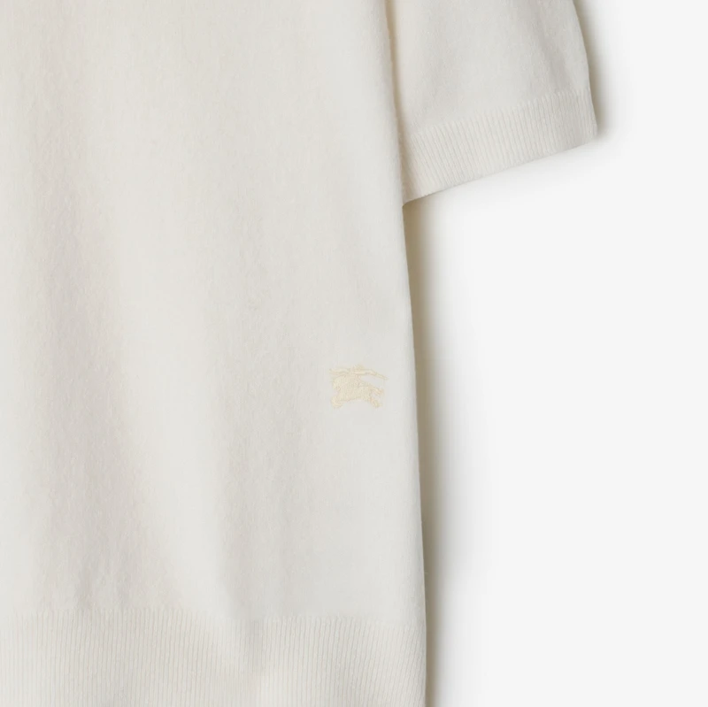Cashmere Blend Top in Chalk - Women | Burberry® Official