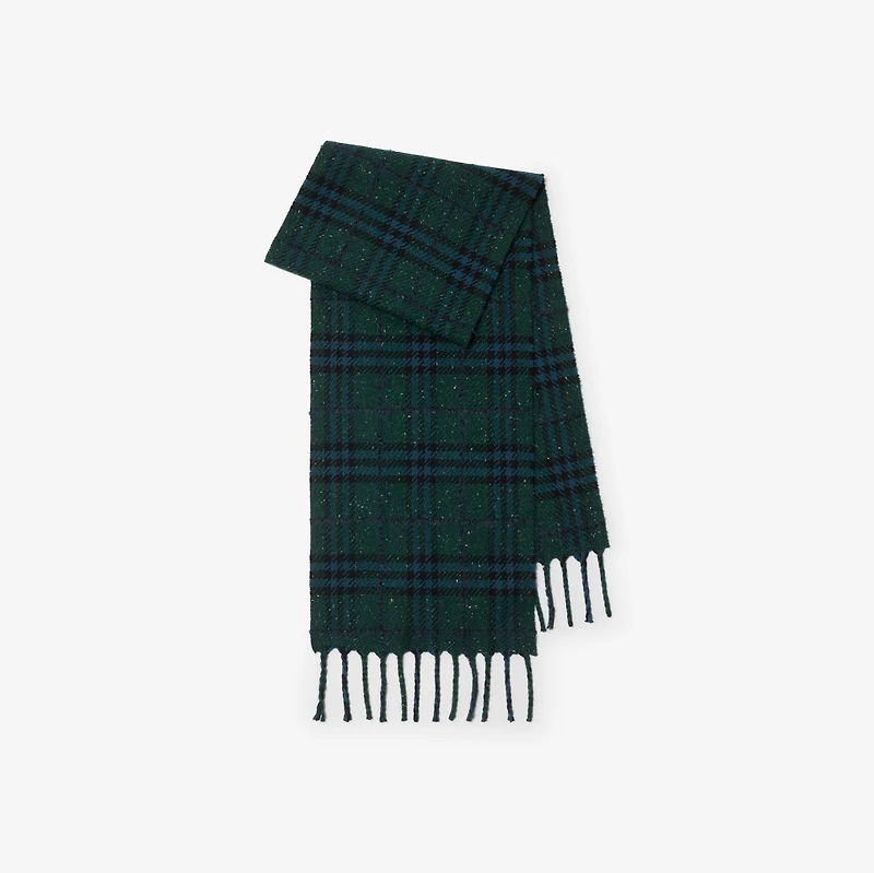 Check Cashmere Blend Scarf in Dark green | Burberry® Official