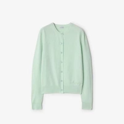 Cashmere Blend Cardigan in Pale mint - Women | Burberry® Official