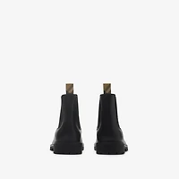 Leather Rogue Chelsea Boots in Black - Men | Burberry® Official