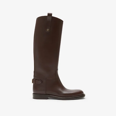Leather Cavalier Boots in Treacle brown - Women | Burberry® Official
