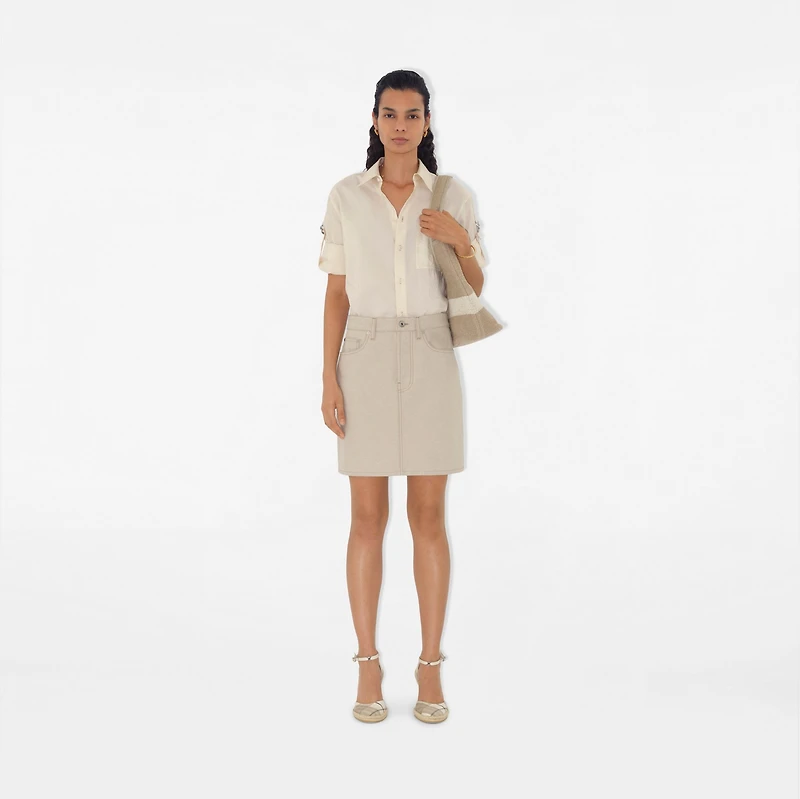 Regular Fit Silk Blend Shirt in Off white - Women | Burberry® Official