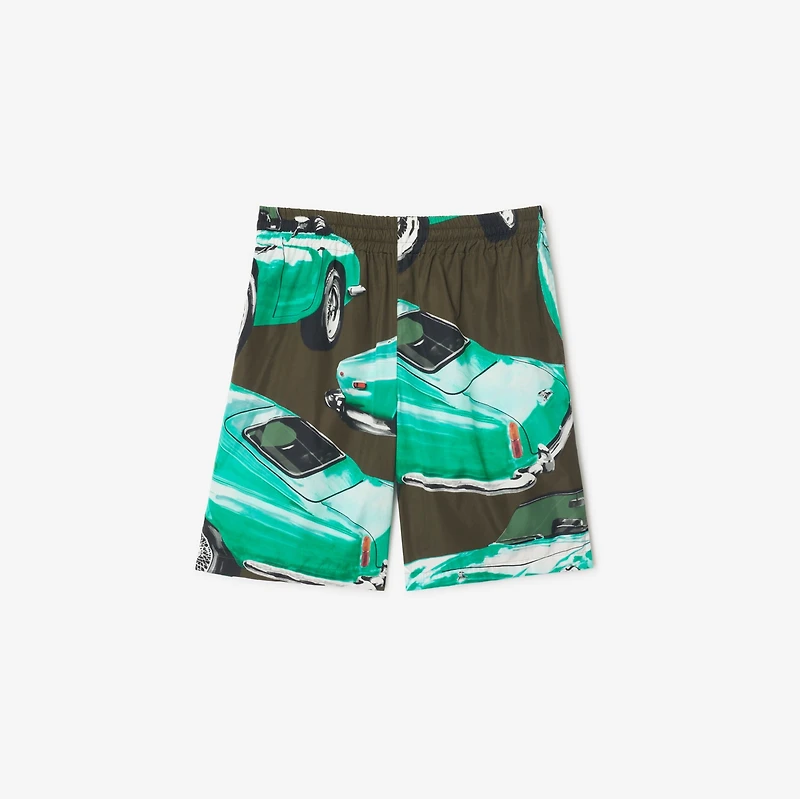 Car Cotton Poplin Shorts in Shale green - Men | Burberry® Official
