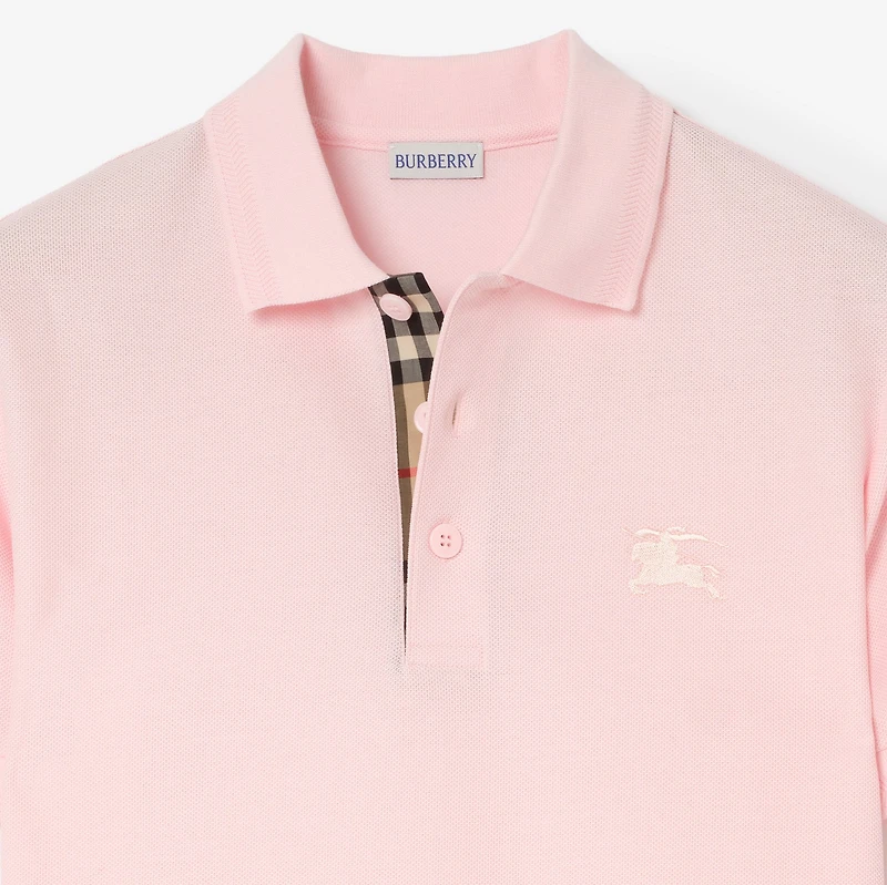 Cotton Polo Shirt in Mallow pink - Men | Burberry® Official
