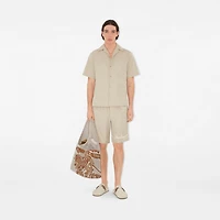 Relaxed Fit Knot Logo Cotton Poplin Shirt in Fossil - Men | Burberry® Official