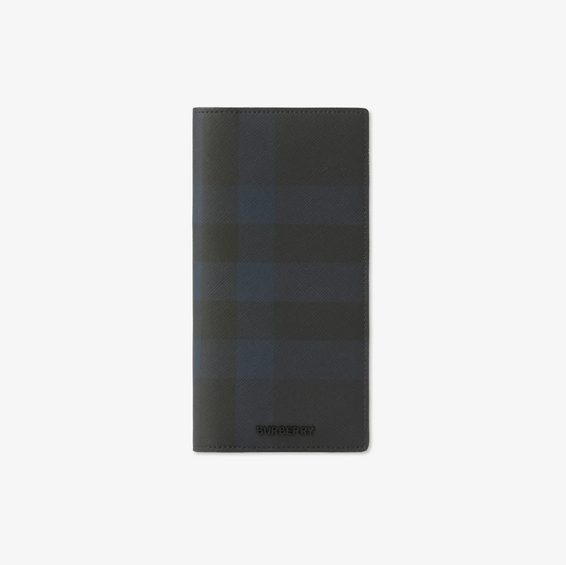 Check Continental Wallet in Navy - Men, Canvas | Burberry® Official