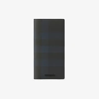 Check Continental Wallet in Navy - Men, Canvas | Burberry® Official
