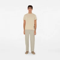 Check Label Cotton T-shirt in Nutmeg - Men | Burberry® Official
