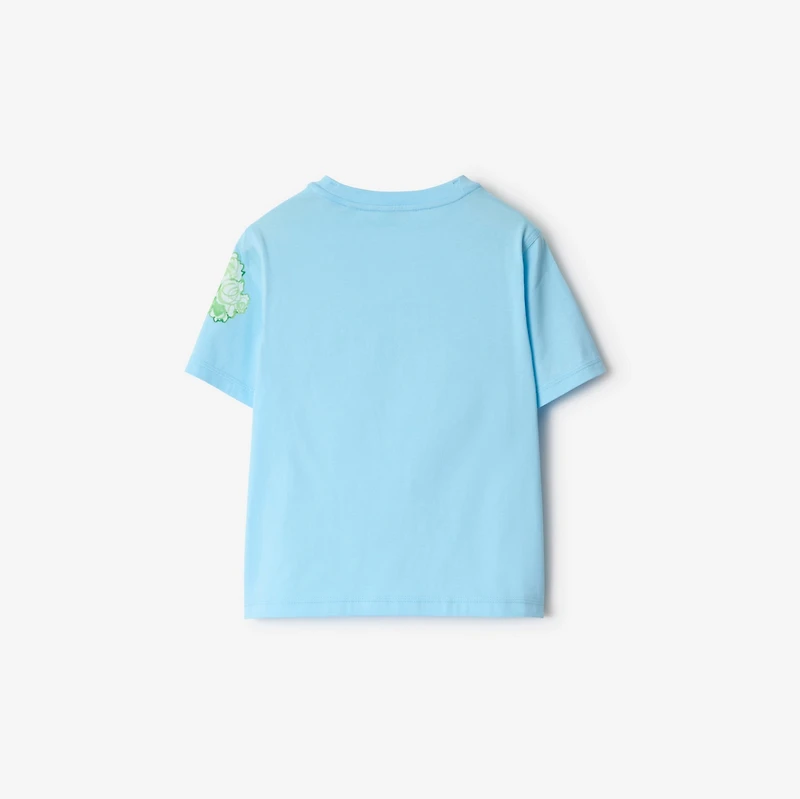 London Cotton T-shirt in Azure blue | Burberry® Official