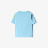 London Cotton T-shirt in Azure blue | Burberry® Official