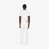 Check Collar Cotton Polo Shirt in White - Men | Burberry® Official