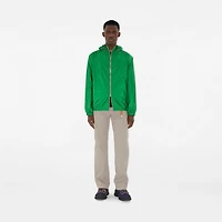 Checker-tape Nylon Hooded Jacket in Caterpillar green - Men | Burberry® Official