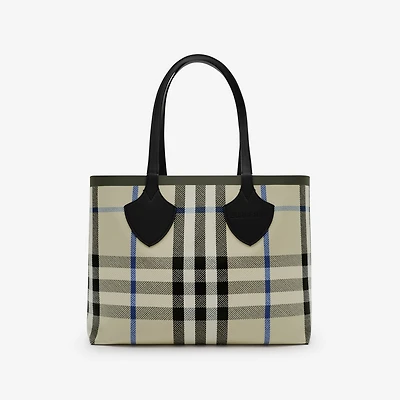 Medium Check Tote in Lichen beige - Women | Burberry® Official