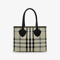 Medium Check Tote in Lichen beige - Women | Burberry® Official