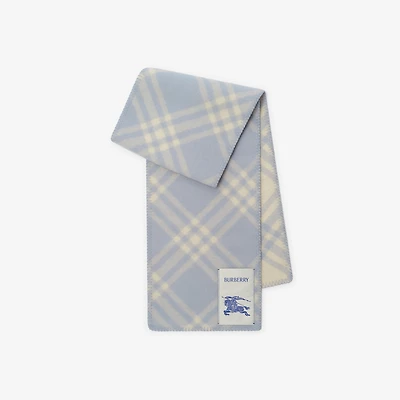 Check Wool Scarf in Dive blue | Burberry® Official