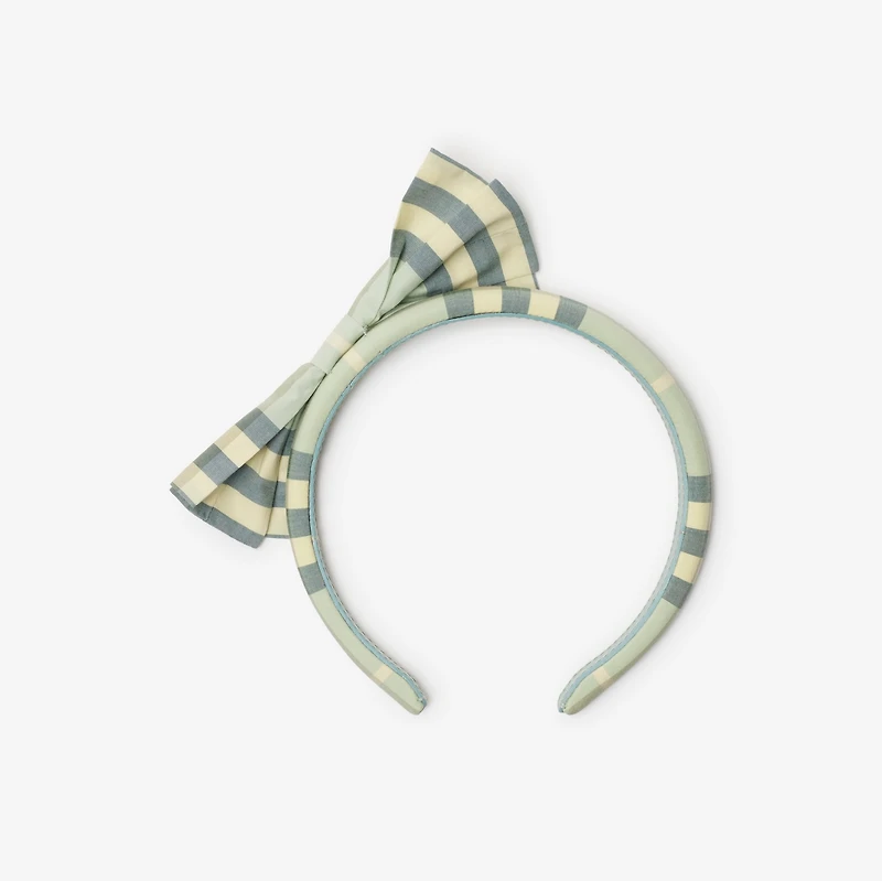Check Cotton Headband in Breeze - Children | Burberry® Official