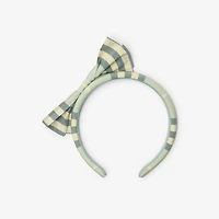 Check Cotton Headband in Breeze - Children | Burberry® Official