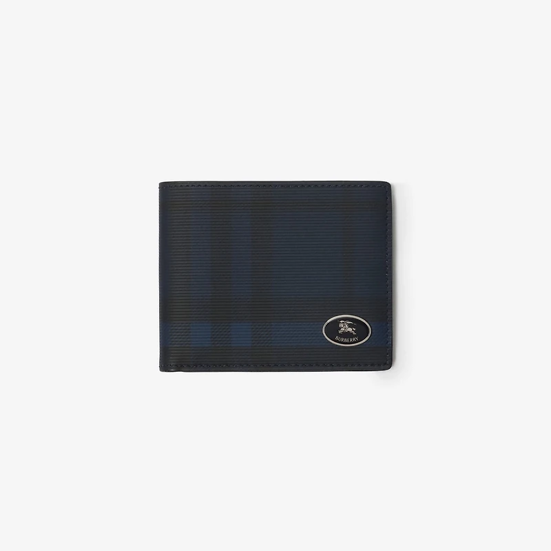 Check Slim Bifold Wallet​ in Navy - Men | Burberry® Official