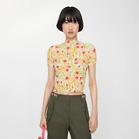 Floral Cotton Blend Top in Fuchsia pink - Women, Linen | Burberry® Official