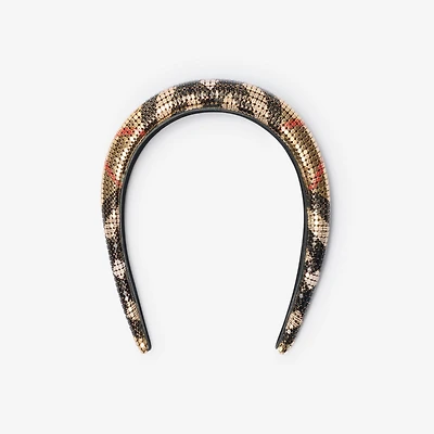 Check Mesh Headband in Sand beige | Burberry® Official